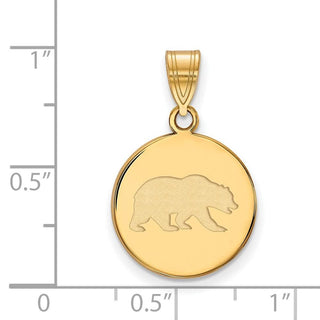 Sterling Silver Gold-plated LogoArt University of California Berkeley Bear Medium Disc Pendant