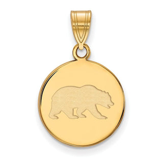 Sterling Silver Gold-plated LogoArt University of California Berkeley Bear Medium Disc Pendant