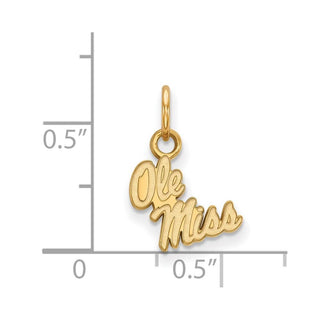 10k Gold LogoArt University of Mississippi Ole Miss Extra Small Pendant
