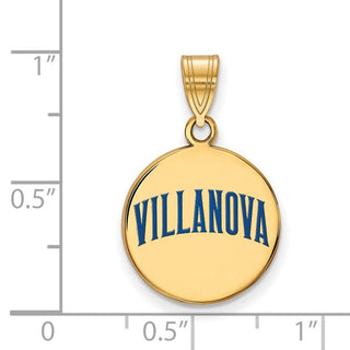Sterling Silver Gold-plated LogoArt Villanova University Medium Enameled Disc Pendant