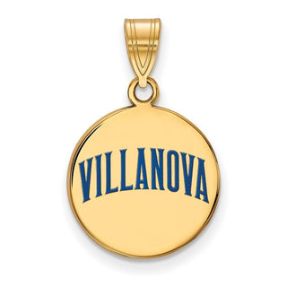 Sterling Silver Gold-plated LogoArt Villanova University Medium Enameled Disc Pendant