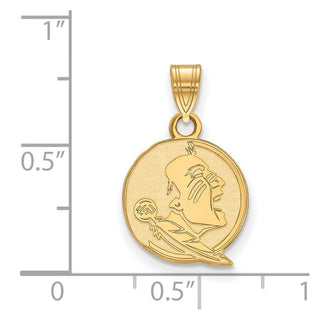 10k Gold LogoArt Florida State University Seminole Small Pendant