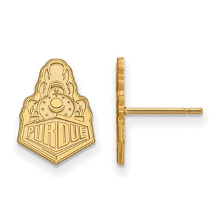 10k Gold LogoArt Purdue University Boilermakers Train Logo Small Post Earrings