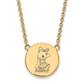 Sterling Silver Gold-plated LogoArt Alpha Xi Delta Sorority Symbol Large Color Enamel Pendant 18 inch Necklace GP045AXD-18