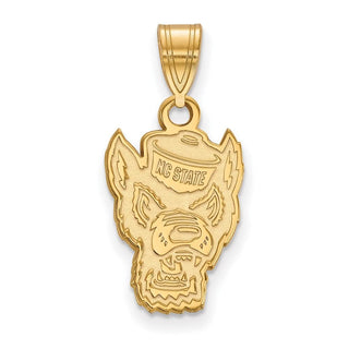 14k Gold LogoArt North Carolina State University Wolf Medium Pendant