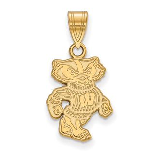 14k Gold LogoArt University of Wisconsin Badger Medium Pendant
