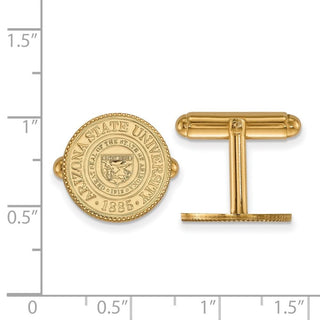 Sterling Silver Gold-plated LogoArt Arizona State University Crest Cuff Links