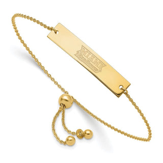 Sterling Silver Gold-plated LogoArt Miami University Ohio Small Bar Adjustable 9 inch Bracelet