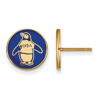 Sterling Silver Gold-plated LogoArt Theta Phi Alpha Sorority Symbol Color Enamel Post Earrings GP046TPA