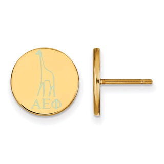 Sterling Silver Gold-plated LogoArt Alpha Epsilon Phi Sorority Symbol Color Enamel Post Earrings GP047AEP