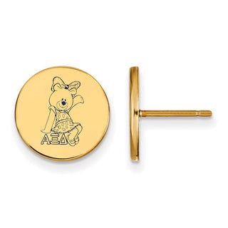 Sterling Silver Gold-plated LogoArt Alpha Xi Delta Sorority Symbol Color Enamel Post Earrings GP047AXD