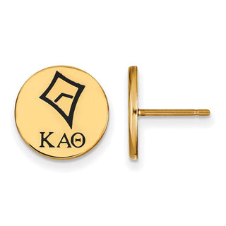 Sterling Silver Gold-plated LogoArt Kappa Alpha Theta Sorority Symbol Color Enamel Post Earrings GP047KAT
