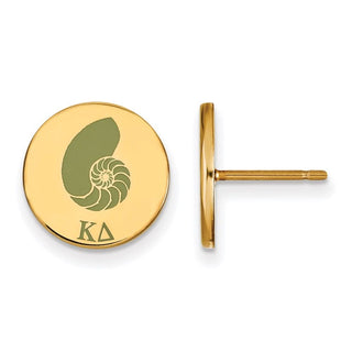 Sterling Silver Gold-plated LogoArt Kappa Delta Sorority Symbol Color Enamel Post Earrings GP047KD