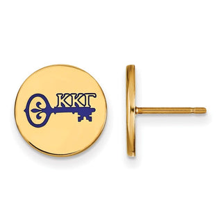 Sterling Silver Gold-plated LogoArt Kappa Kappa Gamma Sorority Symbol Color Enamel Post Earrings GP047KKG