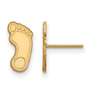 14k Gold LogoArt University of North Carolina Tar Heel Small Post Earrings