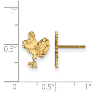 Sterling Silver Gold-plated LogoArt Virginia Tech HokieBird Small Post Earrings