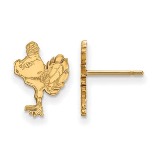 14k Gold LogoArt Virginia Tech HokieBird Small Post Earrings