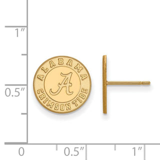 Sterling Silver Gold-plated LogoArt University of Alabama Crimson Tide Small Post Earrings