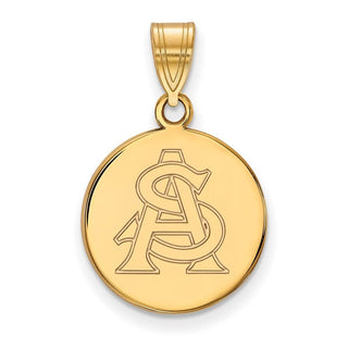 10k Gold LogoArt Arizona State University A-S Medium Disc Pendant