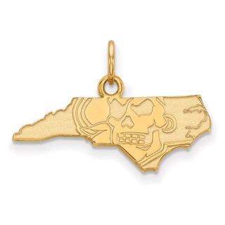 Sterling Silver Gold-plated LogoArt East Carolina University Map Extra Small Pendant