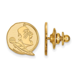 Sterling Silver Gold-plated LogoArt Florida State University Seminole Lapel Pin
