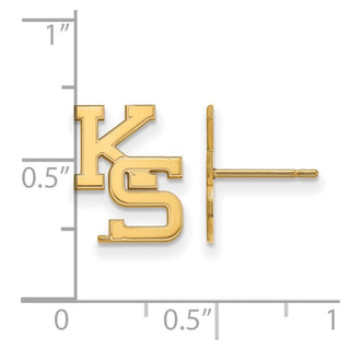 10k Gold LogoArt Kansas State University K-S Small Post Earrings