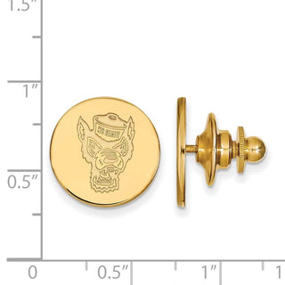 14k Gold LogoArt North Carolina State University Wolf Lapel Pin