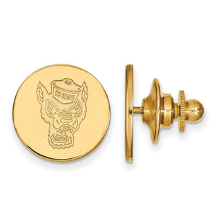 14k Gold LogoArt North Carolina State University Wolf Lapel Pin