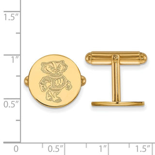 14k Gold LogoArt University of Wisconsin Badger Cuff Links