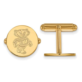 14k Gold LogoArt University of Wisconsin Badger Cuff Links