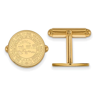 14k Gold LogoArt West Virginia University Crest Cuff Links