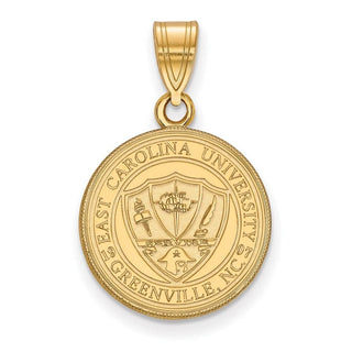 Sterling Silver Gold-plated LogoArt East Carolina University Medium Crest Pendant