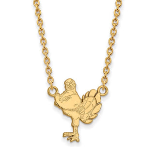 14k Gold LogoArt Virginia Tech HokieBird Large Pendant 18 inch Necklace