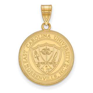 Sterling Silver Gold-plated LogoArt East Carolina University Large Crest Pendant
