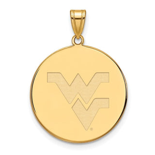 14k Gold LogoArt West Virginia University W-V Extra Large Disc Pendant
