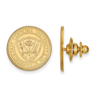 Sterling Silver Gold-plated LogoArt East Carolina University Crest Lapel Pin