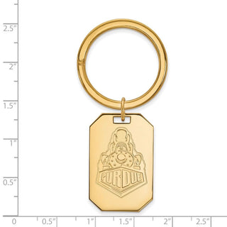 Sterling Silver Gold-plated LogoArt Purdue University Boilermakers Train Logo Key Ring