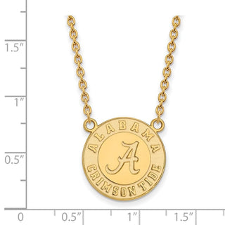 14k Gold LogoArt University of Alabama Crimson Tide Large Pendant 18 inch Necklace
