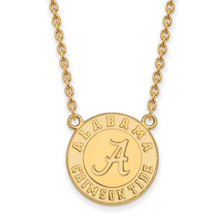 14k Gold LogoArt University of Alabama Crimson Tide Large Pendant 18 inch Necklace