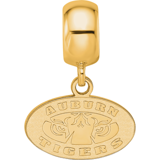 Sterling Silver Gold-plated LogoArt Auburn Tigers Extra Small Dangle Bead Charm