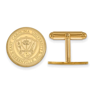 Sterling Silver Gold-plated LogoArt East Carolina University Crest Cuff Links