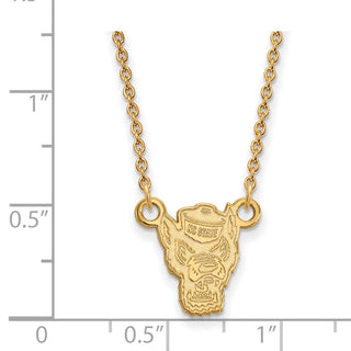 10k Gold LogoArt North Carolina State University Wolf Small Pendant 18 inch Necklace