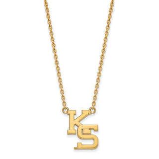 10k Gold LogoArt Kansas State University K-S Large Pendant 18 inch Necklace