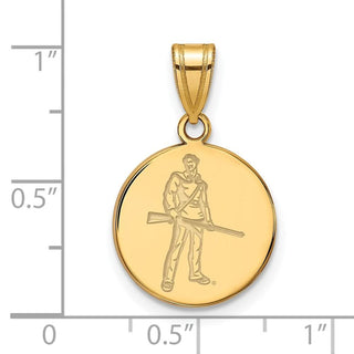 14k Gold LogoArt West Virginia University Mountaineer Medium Disc Pendant