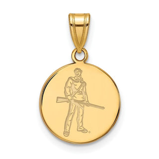 Sterling Silver Gold-plated LogoArt West Virginia University Mountaineer Medium Disc Pendant