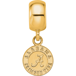 Sterling Silver Gold-plated LogoArt University of Alabama Crimson Tide Extra Small Dangle Bead Charm