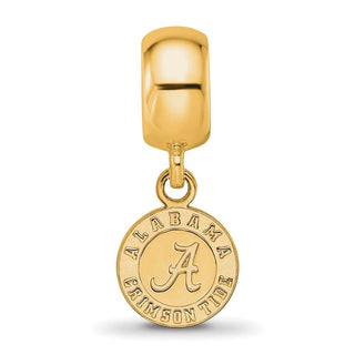 Sterling Silver Gold-plated LogoArt University of Alabama Crimson Tide Extra Small Dangle Bead Charm