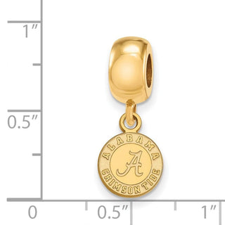 Sterling Silver Gold-plated LogoArt University of Alabama Crimson Tide Extra Small Dangle Bead Charm
