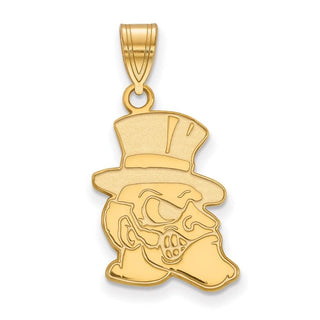 Sterling Silver Gold-plated LogoArt Wake Forest University Demon Deacon Large Pendant