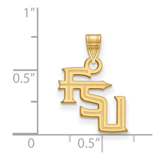 10k Gold LogoArt Florida State University F-S-U Small Pendant
